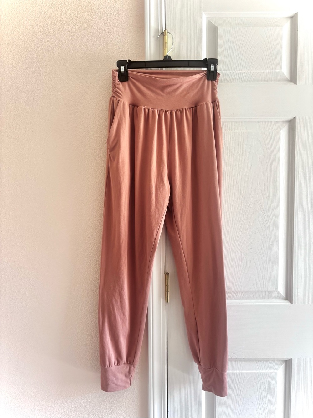 UEU Women's Cozy Yoga Joggers Lounge Pants Rose Pink S